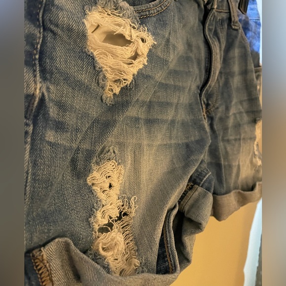 Express High Rise Distressed Jean Shorts - Picture 3 of 3